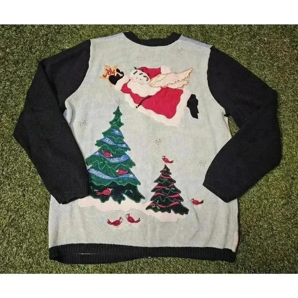 VINTAGE The Quacker Factory Cardigan Women Medium Sweater Embroidered V Neck - Picture 9 of 10